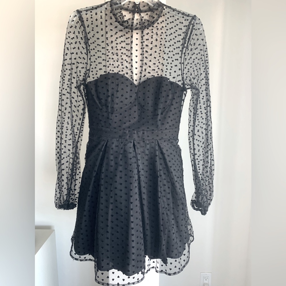 NBD mesh and tulle cocktail dress